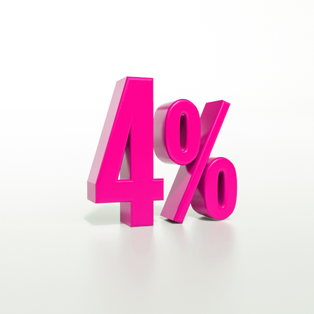 3d Illustration 4 Percent Discount Sign, Sale Up to 4, 4 Sale, Pink Percentages Special Offer, Save On 4 Icon, 4 Off Tag, 4 Percentage Sign, Percentage 3d, Black Friday  Percentageの写真素材