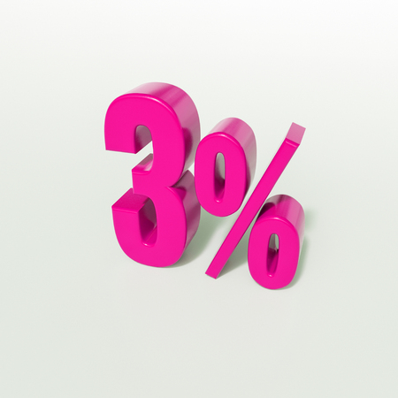 3d Illustration 3 Percent Discount Sign, Sale Up to 3, 3 Sale, Pink Percentages Special Offer, Save On 3 Icon, 3 Off Tag, 3 Percentage Sign, Percentage 3d, Black Friday  Percentageの写真素材