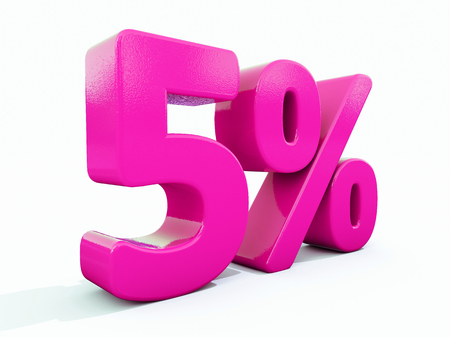 3d Illustration 5 Percent Discount Sign, Sale Up to 5, 5 Sale, Pink Percentages Special Offer, Save On 5 Icon, 5 Off Tag, 5 Percentage Sign, Percentage 3d, Black Friday  Percentageの写真素材