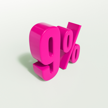 3d Illustration 9 Percent Discount Sign, Sale Up to 9, 9 Sale, Pink Percentages Special Offer, Save On 9 Icon, 9 Off Tag, 9 Percentage Sign, Percentage 3d, Black Friday  Percentageの写真素材