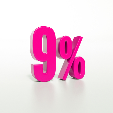 3d Illustration 9 Percent Discount Sign, Sale Up to 9, 9 Sale, Pink Percentages Special Offer, Save On 9 Icon, 9 Off Tag, 9 Percentage Sign, Percentage 3d, Black Friday  Percentageの写真素材