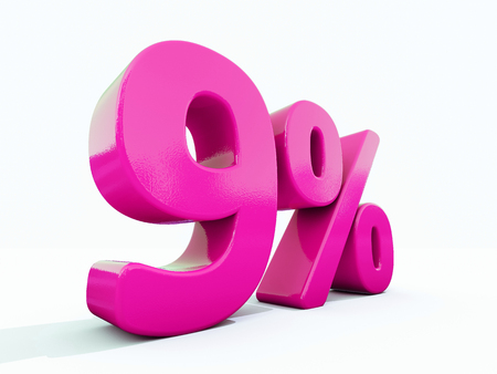 3d Illustration 9 Percent Discount Sign, Sale Up to 9, 9 Sale, Pink Percentages Special Offer, Save On 9 Icon, 9 Off Tag, 9 Percentage Sign, Percentage 3d, Black Friday  Percentageの写真素材