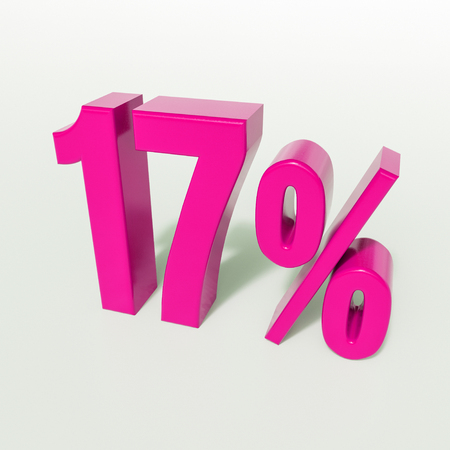 3d Illustration 17 Percent Discount Sign, Sale Up to 17, 17 Sale, Pink Percentages Special Offer, Save On 17 Icon, 17 Off Tag, 17 Percentage Sign, Percentage 3d, Black Friday  Percentageの写真素材