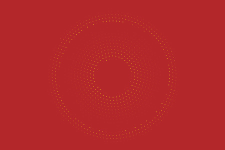 Halftone Circle Background, Abstract Dotted Background, Dots on Red Background, Halftone Effect, Comic Book Retro Print, Pop Art Style, Red and Yellow, Pattern with Circles, Dots, Vector illustrationのイラスト素材