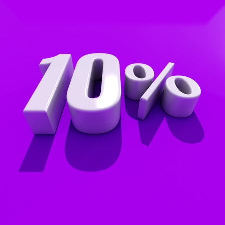3d Illustration 10 Percent Discount Sign, Sale Up to 10, 10 Sale, Percentages Special Offer, Save On...
