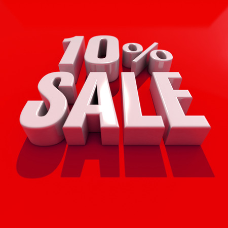 3d Illustration 10 Percent Discount Sign, Sale Up to 10, 10 Sale, Percentages Special Offer, Save On...