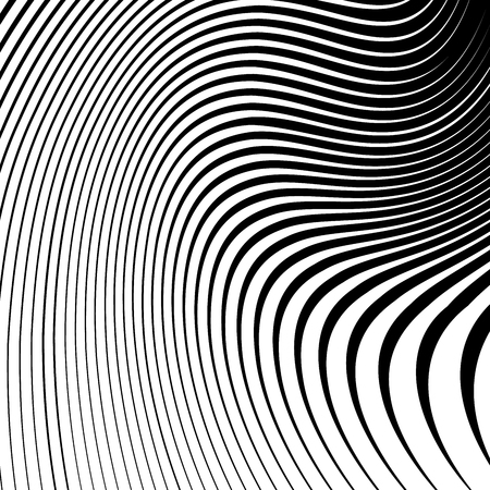 Abstract Vector Background of Waves, Line Stripes Irregular Wave Background, Abstract Minimal Design, Stylized Flowing Water 3d Illusion, Graphic Line Artのイラスト素材