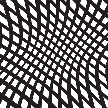 Black and White Irregular Grid, Modular Structure Mesh Pattern, Abstract Monochrome Geometric Polygon Textureのイラスト素材