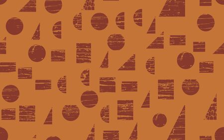 Seamless Abstract Art Background with Textured Geometric Elements, Rhythmic Textured Endless...