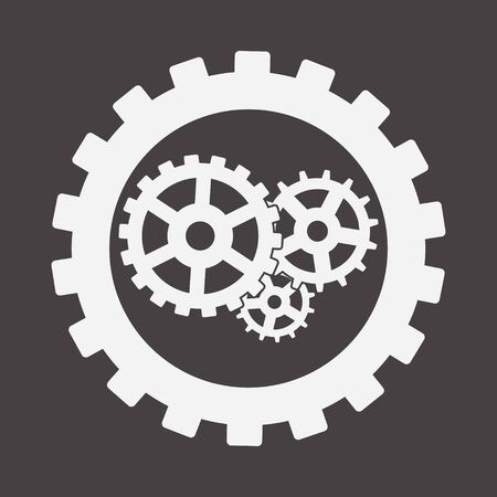 Connected Gears Wheels in Gear Crown Frameのイラスト素材