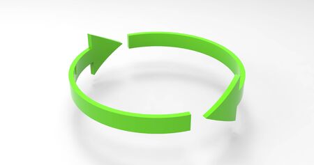 Green Eco Recycle Arrows, Recycled Icon and Rotation Cycle Symbol with Arrows, Recycled Materials Sign for Ecological Design Zero Waste Lifestyle, Ecology Thinking, Ecoの写真素材