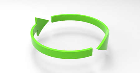 Green Eco Recycle Arrows, Recycled Icon and Rotation Cycle Symbol with Arrows, Recycled Materials Sign for Ecological Design Zero Waste Lifestyle, Ecology Thinking, Ecoの写真素材