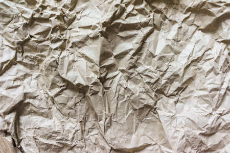 Abstract Old Crumpled Brown Paper Texture, Brown Wrinkle Recycle Paper Background, Creased Beige Paper Texture, Rough Texture Background of Brown Paperの写真素材