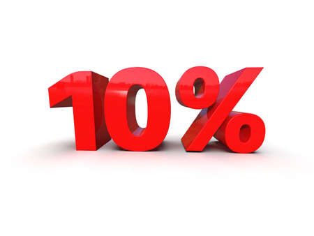 10 Percent Sign, Economic Crisis, Financial Crash, Red 10% Percent Discount 3d Sign on White Background, Special Offer 10% Discount Tag, Sale Up to 10 Percent Off, TenÂ Percent Letters Sale Symbolの写真素材