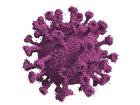 3D Medical Illustration of VirusÂ Coronavirus COVID-19Â nCoV, Germ Virus BacteriaÂ under Microscope Isolated on White Background, Outbreak and Coronaviruses Influenza Background as Dangerous Fluの写真素材