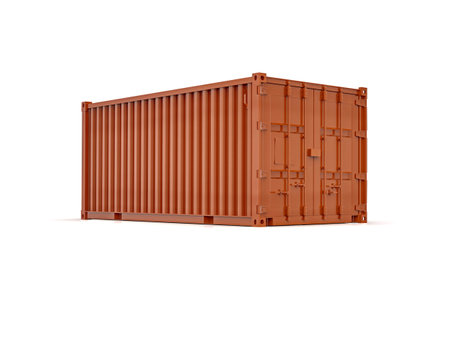 Red Shipping Cargo Container for Logistics and Transportation Isolated, Cargo Box from Ship,Â Delivery, Shipping Freight TransportationÂ of Merchandise,Â for Storage, Export and Import Goods Productの写真素材