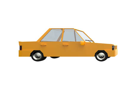 3DÂ llustrationÂ Yellow FamilyÂ UrbanÂ Car, GenericÂ City Car Icon, Low Poly AutoÂ Vehicles Transport ConceptÂ Isolated on White Background, Taxi, FlatÂ Sedan Symbol, Car TrafficÂ Infographic Templateの写真素材