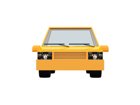 3DÂ llustrationÂ Yellow FamilyÂ UrbanÂ Car, GenericÂ City Car Icon, Low Poly AutoÂ Vehicles Transport ConceptÂ Isolated on White Background, Taxi, FlatÂ Sedan Symbol, Car TrafficÂ Infographic Templateの写真素材