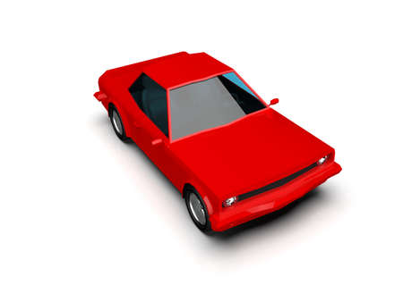 3D llustration Red Race Sport Car, SimpleÂ Coupe City Auto Icon, Low Poly VehicleÂ Transport Concept Isolated on White Background, Polygonal CarÂ Coupe Symbol, Car Traffic Infographic Templateの写真素材
