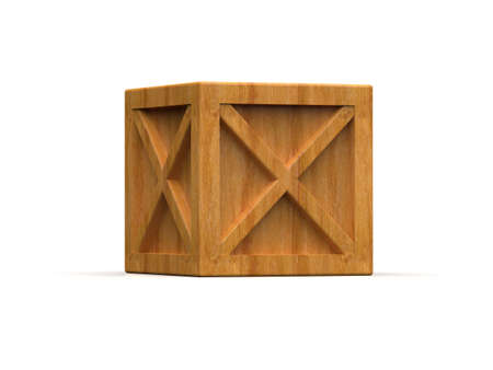 ShipmentÂ Sealed GoodsÂ Wooden Box isolated on White Background,Â PalletÂ Cargo Case IndustrialÂ Crate or ContainerÂ Box for Storage, Logistic Transportation and Delivery, Warehouse Concept, 3d Illustrationの写真素材