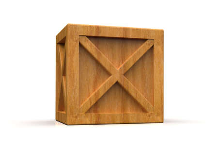 ShipmentÂ Sealed GoodsÂ Wooden Box isolated on White Background,Â PalletÂ Cargo Case IndustrialÂ Crate or ContainerÂ Box for Storage, Logistic Transportation and Delivery, Warehouse Concept, 3d Illustrationの写真素材