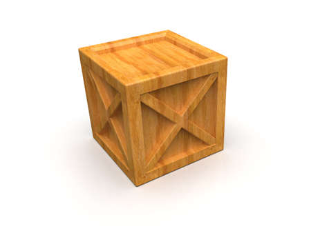 ShipmentÂ Sealed GoodsÂ Wooden Box isolated on White Background,Â PalletÂ Cargo Case IndustrialÂ Crate or ContainerÂ Box for Storage, Logistic Transportation and Delivery, Warehouse Concept, 3d Illustrationの写真素材