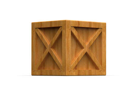 ShipmentÂ Sealed GoodsÂ Wooden Box isolated on White Background,Â PalletÂ Cargo Case IndustrialÂ Crate or ContainerÂ Box for Storage, Logistic Transportation and Delivery, Warehouse Concept, 3d Illustrationの写真素材