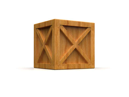 ShipmentÂ Sealed GoodsÂ Wooden Box isolated on White Background,Â PalletÂ Cargo Case IndustrialÂ Crate or ContainerÂ Box for Storage, Logistic Transportation and Delivery, Warehouse Concept, 3d Illustrationの写真素材