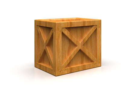 ShipmentÂ Sealed GoodsÂ Wooden Box isolated on White Background,Â PalletÂ Cargo Case IndustrialÂ Crate or ContainerÂ Box for Storage, Logistic Transportation and Delivery, Warehouse Concept, 3d Illustrationの写真素材