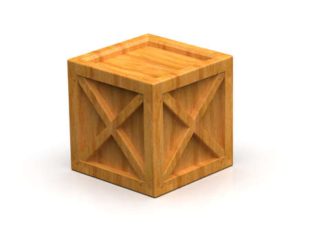 ShipmentÂ Sealed GoodsÂ Wooden Box isolated on White Background,Â PalletÂ Cargo Case IndustrialÂ Crate or ContainerÂ Box for Storage, Logistic Transportation and Delivery, Warehouse Concept, 3d Illustrationの写真素材