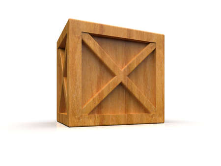 ShipmentÂ Sealed GoodsÂ Wooden Box isolated on White Background,Â PalletÂ Cargo Case IndustrialÂ Crate or ContainerÂ Box for Storage, Logistic Transportation and Delivery, Warehouse Concept, 3d Illustrationの写真素材