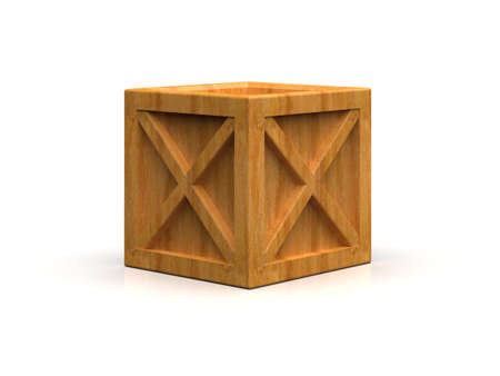ShipmentÂ Sealed GoodsÂ Wooden Box isolated on White Background,Â PalletÂ Cargo Case IndustrialÂ Crate or ContainerÂ Box for Storage, Logistic Transportation and Delivery, Warehouse Concept, 3d Illustrationの写真素材