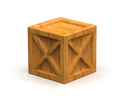 ShipmentÂ Sealed GoodsÂ Wooden Box isolated on White Background,Â PalletÂ Cargo Case IndustrialÂ Crate or ContainerÂ Box for Storage, Logistic Transportation and Delivery, Warehouse Concept, 3d Illustrationの写真素材