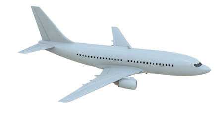 CommercialÂ Passenger Plane in AirÂ on White, VacationÂ Travel by Air Transport,Â AirlinerÂ Take OffÂ Flying,Â Aircraft Flight andÂ AviationÂ RouteÂ Airline Sign, Aviation Cargo ServiceÂ 3d Illustrationの写真素材