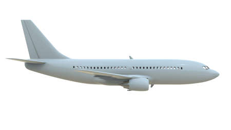 CommercialÂ Passenger Plane in AirÂ on White, VacationÂ Travel by Air Transport,Â AirlinerÂ Take OffÂ Flying,Â Aircraft Flight andÂ AviationÂ RouteÂ Airline Sign, Aviation Cargo ServiceÂ 3d Illustrationの写真素材