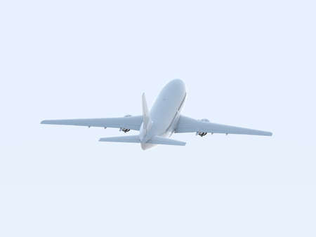 CommercialÂ Passenger Plane in AirÂ in Sky, VacationÂ Travel by Air Transport,Â AirlinerÂ Take OffÂ Flying,Â Aircraft Flight andÂ AviationÂ RouteÂ Airline Sign, Aviation Cargo ServiceÂ 3d Illustrationの写真素材
