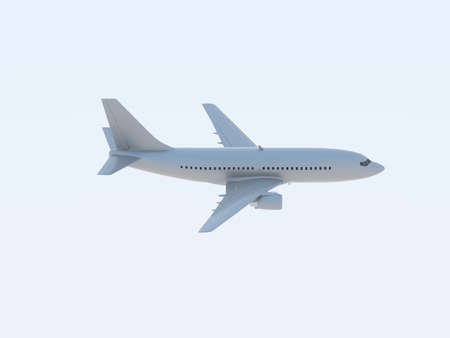 CommercialÂ Passenger Plane in AirÂ in Sky, VacationÂ Travel by Air Transport,Â AirlinerÂ Take OffÂ Flying,Â Aircraft Flight andÂ AviationÂ RouteÂ Airline Sign, Aviation Cargo ServiceÂ 3d Illustrationの写真素材