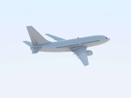 CommercialÂ Passenger Plane in AirÂ in Sky, VacationÂ Travel by Air Transport,Â AirlinerÂ Take OffÂ Flying,Â Aircraft Flight andÂ AviationÂ RouteÂ Airline Sign, Aviation Cargo ServiceÂ 3d Illustrationの写真素材