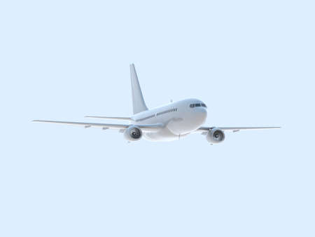 CommercialÂ Passenger Plane in AirÂ in Sky, VacationÂ Travel by Air Transport,Â AirlinerÂ Take OffÂ Flying,Â Aircraft Flight andÂ AviationÂ RouteÂ Airline Sign, Aviation Cargo ServiceÂ 3d Illustrationの写真素材