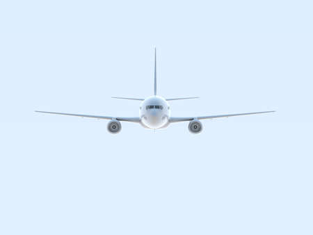 CommercialÂ Passenger Plane in AirÂ in Sky, VacationÂ Travel by Air Transport,Â AirlinerÂ Take OffÂ Flying,Â Aircraft Flight andÂ AviationÂ RouteÂ Airline Sign, Aviation Cargo ServiceÂ 3d Illustrationの写真素材