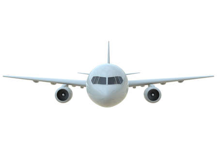 CommercialÂ Passenger Plane in AirÂ on White, VacationÂ Travel by Air Transport,Â AirlinerÂ Take OffÂ Flying,Â Aircraft Flight andÂ AviationÂ RouteÂ Airline Sign, Aviation Cargo ServiceÂ 3d Illustrationの写真素材