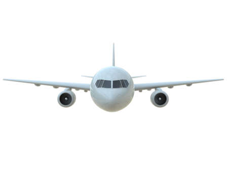CommercialÂ Passenger Plane in AirÂ on White, VacationÂ Travel by Air Transport,Â AirlinerÂ Take OffÂ Flying,Â Aircraft Flight andÂ AviationÂ RouteÂ Airline Sign, Aviation Cargo ServiceÂ 3d Illustrationの写真素材