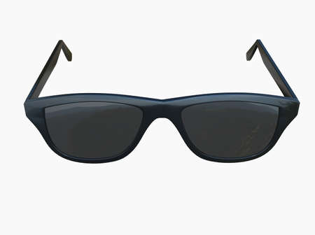 ChicÂ FashionÂ Summer Sun ProtectionÂ CoolÂ VintageÂ Sun GlassesÂ Sunglasses with Black Plastic FrameÂ isolated over the White Background CloseupÂ 3d illustrationの写真素材