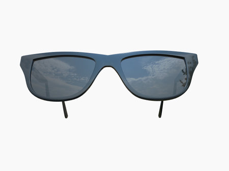 ChicÂ FashionÂ Summer Sun ProtectionÂ CoolÂ VintageÂ Sun GlassesÂ Sunglasses with Black Plastic FrameÂ isolated over the White Background CloseupÂ 3d illustrationの写真素材
