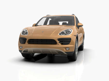 Generic and Brandless Luxury SUV Isolated on White 3d Illustration, Contemporary SUV Studio, Dealership Automobile Industry, Auto Transport, Infographics Automotive Background, City Vehicle Templateの写真素材