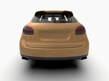 Generic and Brandless Luxury SUV Isolated on White 3d Illustration, Contemporary SUV Studio, Dealership Automobile Industry, Auto Transport, Infographics Automotive Background, City Vehicle Templateの写真素材
