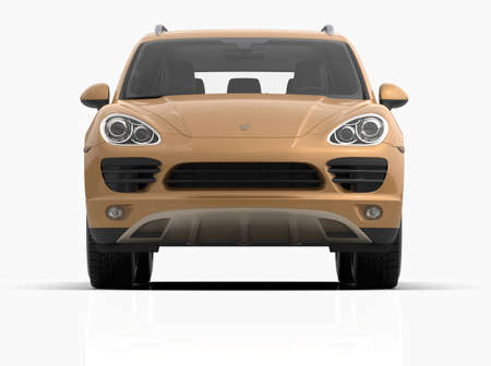 Generic and Brandless Luxury SUV Isolated on White 3d Illustration, Contemporary SUV Studio, Dealership Automobile Industry, Auto Transport, Infographics Automotive Background, City Vehicle Templateの写真素材