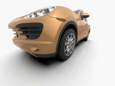Generic and Brandless Luxury SUV Isolated on White 3d Illustration, Contemporary SUV Studio, Dealership Automobile Industry, Auto Transport, Infographics Automotive Background, City Vehicle Templateの写真素材