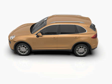 Generic and Brandless Luxury SUV Isolated on White 3d Illustration, Contemporary SUV Studio, Dealership Automobile Industry, Auto Transport, Infographics Automotive Background, City Vehicle Templateの写真素材