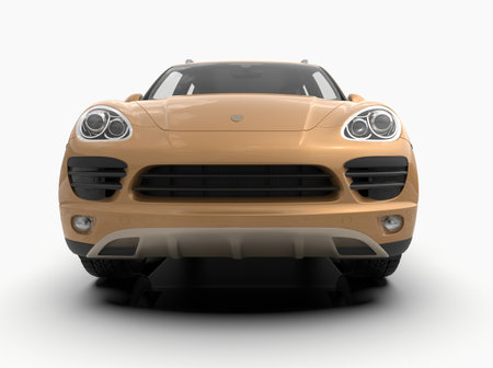 Generic and Brandless Luxury SUV Isolated on White 3d Illustration, Contemporary SUV Studio, Dealership Automobile Industry, Auto Transport, Infographics Automotive Background, City Vehicle Templateの写真素材
